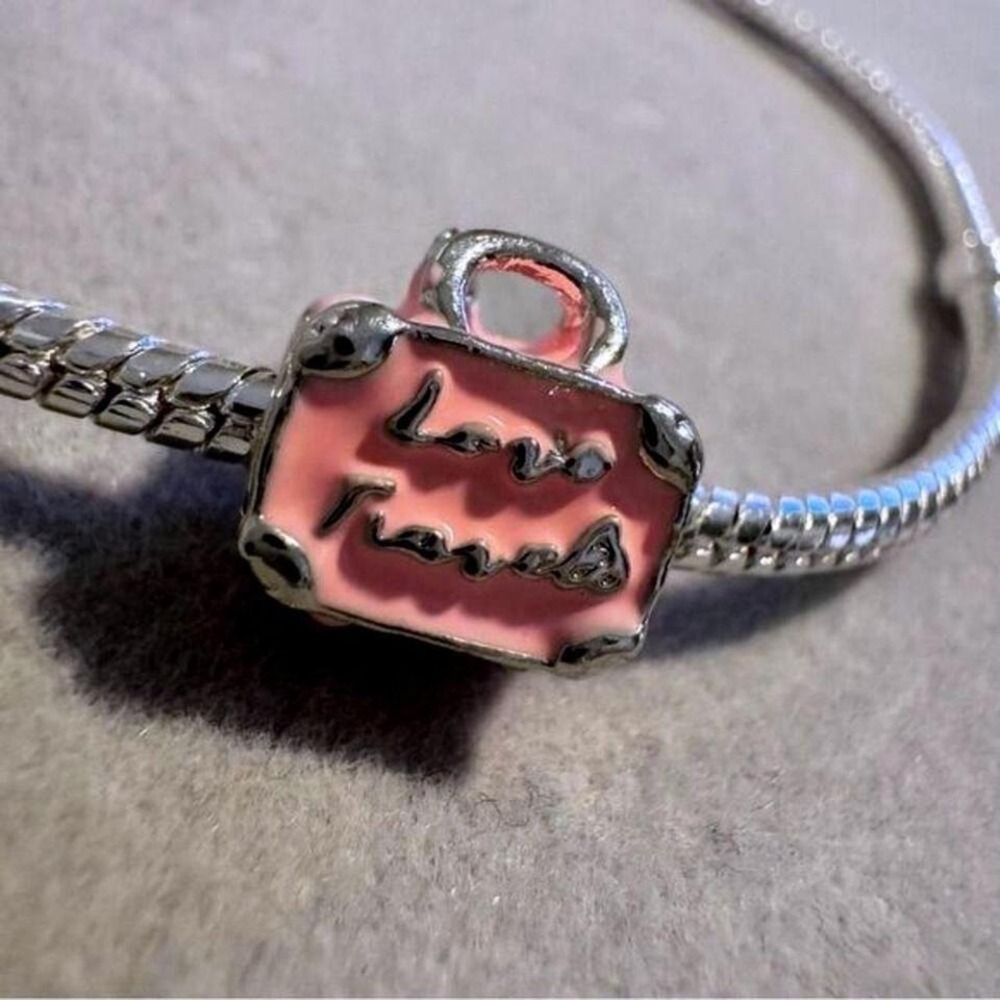 Pink Travel Bag‎ Charm fits PANDORA - Picture 7 of 8